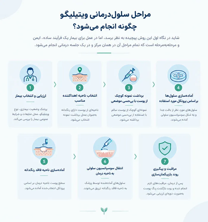 مراحل سلول درمانی برای درمان ویتیلیگو